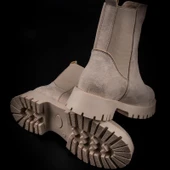 Trend Adımlar Krem Beaute Kadın Kalın Taban Chelsea Bot thumbnail 6