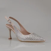 Trend Adımlar Krem El Taş İşlemeli Kadın Klasik Ayakkabı thumbnail 2