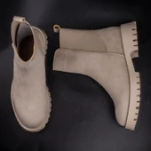 Trend Adımlar Krem Beaute Kadın Kalın Taban Chelsea Bot thumbnail 3