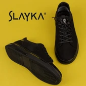 Slayka Siyah Flex Hakiki Nubuk Deri Erkek Casual Ayakkabı thumbnail 5