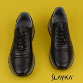 Slayka Siyah AeroFlex Hakiki Deri Erkek Casual Ayakkabı - 5