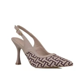 Trend Adımlar Krem Kadın Keten Arkası Açık Kemerli Klasik Ayakkabı thumbnail 2