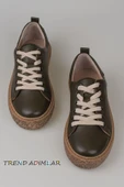 Trend Adımlar Haki Opi Hakiki Deri Kadın Sneaker thumbnail 5