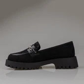 Trend Adımlar Siyah Kadın Nubuk Leopar Casual Ayakkabı - 3