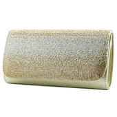 Erkan Saçmacı Dore Degrade Kristal Taşlı Zincir Askılı Manyetik Kapaklı Abiye El Çantası - 1