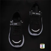 Trend Adımlar Siyah-Beyaz Cırt Cırtlı Unisex Çocuk Spor Ayakkabı thumbnail 3