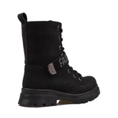 Trend Adımlar Siyah Mat Fashion Kız Çocuk Fermuarlı Postal Bot thumbnail 4