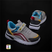 Trend Adımlar Gri Cırt Cırtlı Unisex Çocuk Spor Ayakkabı thumbnail 4