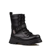 Trend Adımlar Siyah Fashion Kız Çocuk Fermuarlı Postal Bot - 2