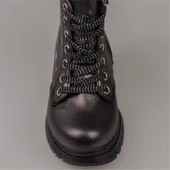 Trend Adımlar Platin Parlak Desen Kız Çocuk Yarım Postal Bot thumbnail 6