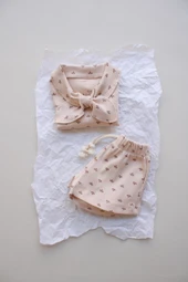 Yaprak Baskı Kaşkorse Yaka Bağlamalı Takım thumbnail 7