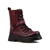 Trend Adımlar Bordo Fashion Kız Çocuk Fermuarlı Postal Bot - 2