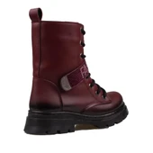 Trend Adımlar Bordo Fashion Kız Çocuk Fermuarlı Postal Bot - 4