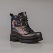 Trend Adımlar Platin Parlak Desen Kız Çocuk Yarım Postal Bot thumbnail 2