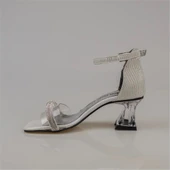 Trend Adımlar Beyaz Şeffaf Tek Bant Taşlı Kız Çocuk Klasik Ayakkabı thumbnail 3