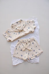 Blueberry Baskı Kaşkorse Yaka Bağlamalı Takım thumbnail 4