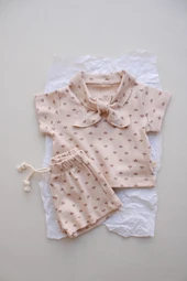 Yaprak Baskı Kaşkorse Yaka Bağlamalı Takım thumbnail 4