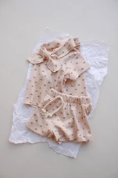 Yaprak Baskı Kaşkorse Yaka Bağlamalı Takım thumbnail 5