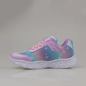 Trend Adımlar Pembe Simli Saten Kız Çocuk Sneaker thumbnail 3