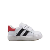 Trend Adımlar Beyaz Erkek Çocuk Mevsimlik Cırtlı Sneaker - 1