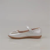 Trend Adımlar Gri Fiyonklu Parlak Kız Çocuk Babet thumbnail 3