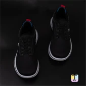 Trend Adımlar Siyah Hafif Faylon Memory Foam Lastikli Çocuk Sneaker thumbnail 4