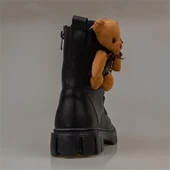 Trend Adımlar Siyah Cute Bear Kız Çocuk Postal Bot - 4