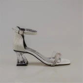 Trend Adımlar Beyaz Şeffaf Tek Bant Taşlı Kız Çocuk Klasik Ayakkabı thumbnail 2