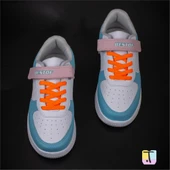 Trend Adımlar Mavi Suni Deri Mevsimlik Filet Unisex Çocuk Sneaker - 4