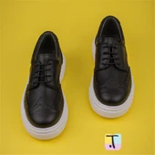 Trend Adımlar Siyah Lazer İşlemeli Erkek Çocuk Casual Ayakkabı thumbnail 4