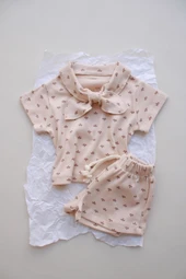 Yaprak Baskı Kaşkorse Yaka Bağlamalı Takım thumbnail 2