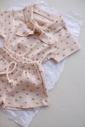 Yaprak Baskı Kaşkorse Yaka Bağlamalı Takım thumbnail 9