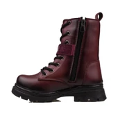 Trend Adımlar Bordo Fashion Kız Çocuk Fermuarlı Postal Bot - 3
