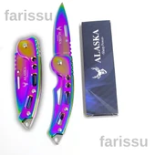 Alaska Gökkuşağı Renkli Çok Amaçlı Katlanır Çakı - Paslanmaz Çelik, Keskin ve Taşınabilir - 8