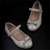 Trend Adımlar Gri Bebe Kız Çocuk Cırtlı Parlak Babet thumbnail 5