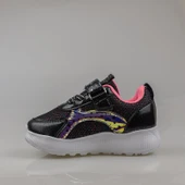 Trend Adımlar Siyah Kız Çocuk Işıklı Bebe Sneaker thumbnail 3