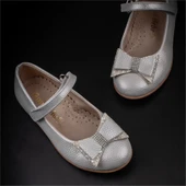 Trend Adımlar Gri Bebe Kız Çocuk Bilek Cırtlı Babet thumbnail 5