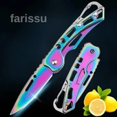 Alaska Gökkuşağı Renkli Çok Amaçlı Katlanır Çakı - Paslanmaz Çelik, Keskin ve Taşınabilir - 1