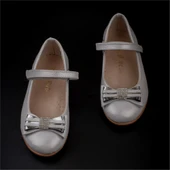 Trend Adımlar Gri Bebe Kız Çocuk Cırtlı Parlak Babet thumbnail 4