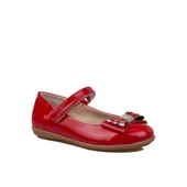 Trend Adımlar Kırmızı Bebe Kız Çocuk Cırtlı Parlak Babet thumbnail 1