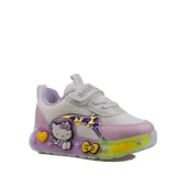 Trend Adımlar Beyaz Kız Çocuk Işıklı Bebe Sneaker - 2