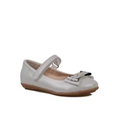 Trend Adımlar Gri Bebe Kız Çocuk Cırtlı Parlak Babet thumbnail 1