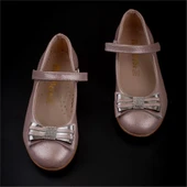 Trend Adımlar Pembe Bebe Kız Çocuk Cırtlı Parlak Babet thumbnail 4