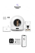 Xenon Smart Akıllı Otomatik Kedi Tuvaleti, Beyaz Mama Kabı ve Su Pınarı 4'lü Pet Ürünleri Seti - 6