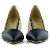 Erkan Saçmacı Laura Lacivert Beyaz Renk Bloklu Sivri Burunlu Klasik İnce Topuklu Ayakkabı - 4