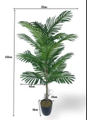 Nettenevime Yapay Ağaç Palmiye 16Yaprak Areka Ağacı Siyah Saksıda Tek Gövdeli 150*70Cm thumbnail 8