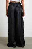 Beli Lastikli Geniş Paça Büzgülü Pantolon Siyah thumbnail 6