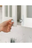 Mucit Home Şeffaf Kristal Başlıklı 2'li Yapışkanlı Kulp Dolap Çekmece Kulp Tutacak Askı - 1