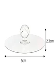 Mucit Home Şeffaf Kristal Başlıklı 2'li Yapışkanlı Kulp Dolap Çekmece Kulp Tutacak Askı - 3