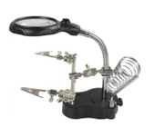 WellHise WH-801 Lehim Yardımcı Standı – Büyüteçli, Havya Yuvalı, Üçüncü El Aparatı - 1